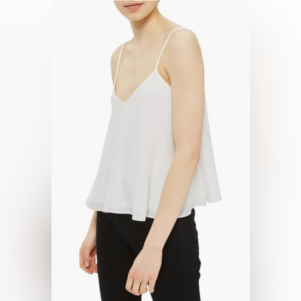 Topshop White Rouleau Swing Camisole